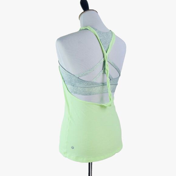 Lululemon Size 4 Twist & Toil Tank Top 2 in 1 Mint Citrus *as is* - Picture 5 of 10